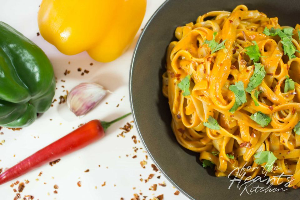 Creamy Roasted Red Pepper Pasta – Cremige geröstete rote Paprika Pasta