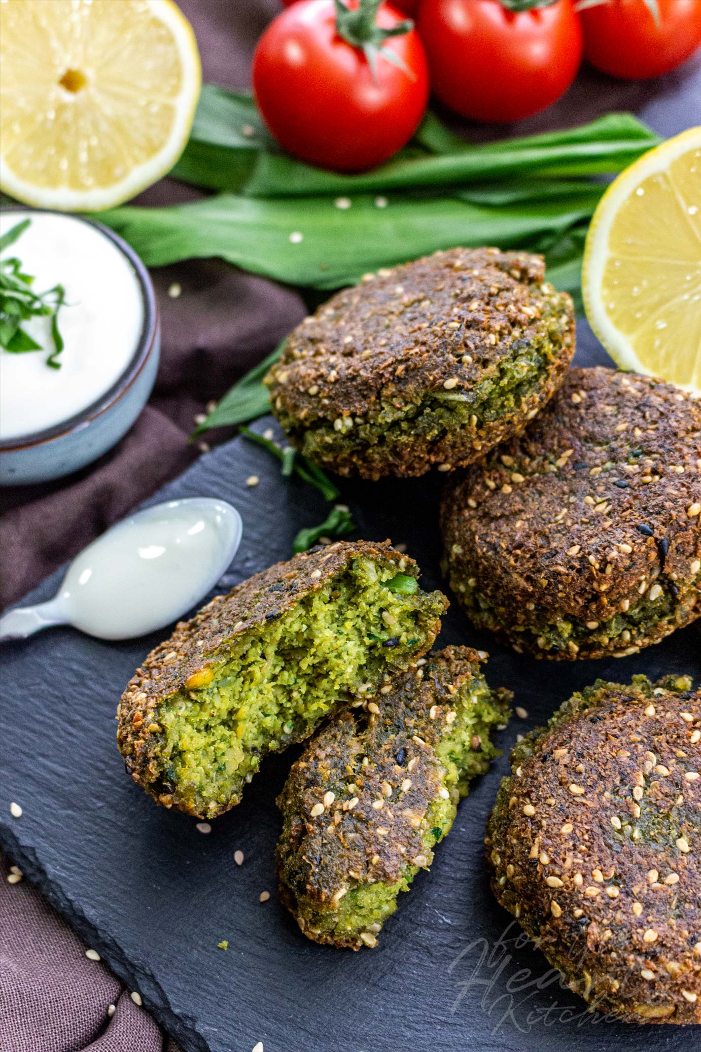 Bärlauch Sesam Falafel