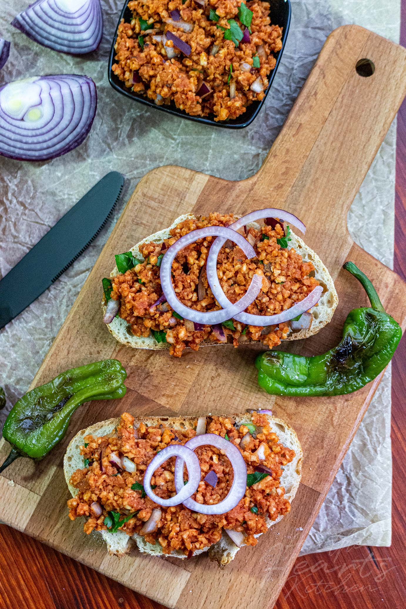 Paprika Reiswaffel Mett