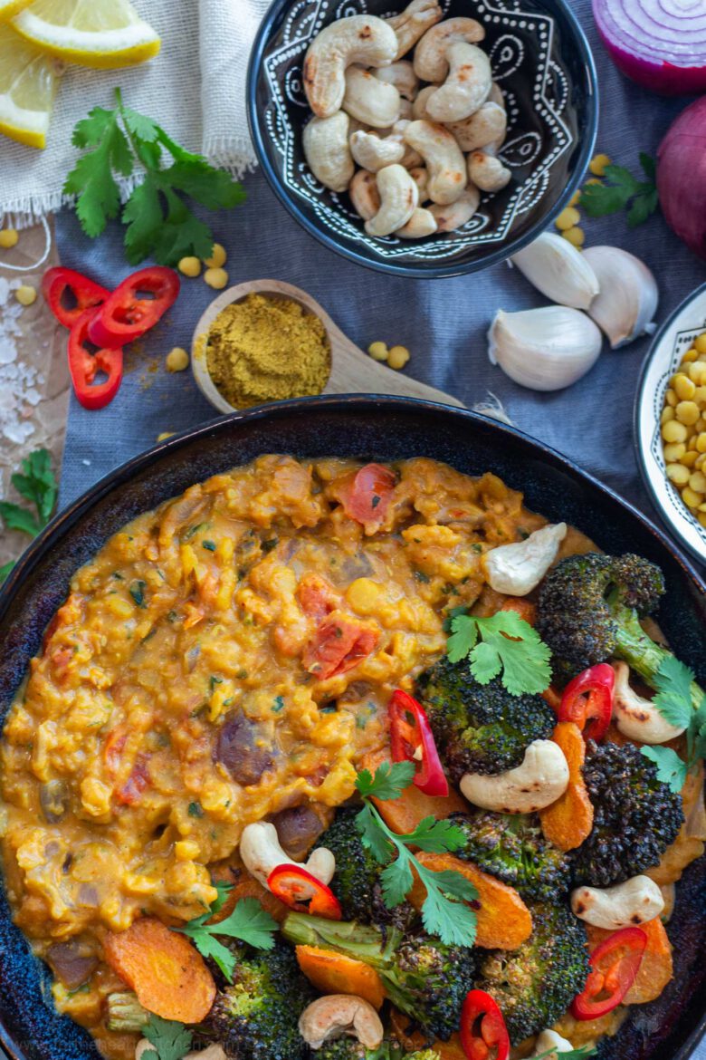 Indisches Linsen-Dal mit geröstetem Masala Gemüse - for the Hearts ...